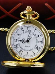 蒸汽朋克风格素面怀表，黑色石英项链，男女通用怀表链，生日、婚礼和周年纪念礼物 - 均碼 - 查看 14