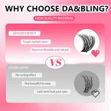 640pcs 30D/40D/50D Fluffy C-Curl 8-16mm Mixed DIY Eyelash Extension Kit, Create Voluminous Natural Y2K Butterfly Makeup Effect, Easy DIY Lashes At Home, Lash Cluster Set, Eyelashes, False Lashes - 僅睫毛 - 查看 3
