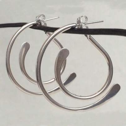 1 Pair Minimalist Vintage Curved Hook Design Unique Earrings, Women's Daily Party Creative Jewelry Accessories, Earrings