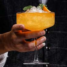 一套带棱纹高脚马提尼酒杯，10盎司经典复古鸡尾酒杯，非常适合调制鸡尾酒、饮用香槟或作为礼物 - 查看 5