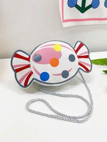 1 pieza Bolso de hombro mini de cuero sintético con cierre de cremallera, estilo lindo y adecuado para uso diario para niña joven - dulce - Ver 8