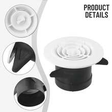 Rejilla de ventilación Interior de pared ajustable redonda de 75-200mm, cubierta de ventilación ABS de 75mm, 100mm, 125mm, 150mm, 200mm 9TBO - 200 mm - Ver 7