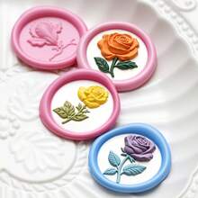 Cabezales de sello de cera con patrón floral en relieve - Rosa, Diente de león, Cabezales de sello de cobre con tulipán - Multicolor - Ver 11
