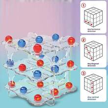 Juego de mesa 3D Tic Tac Toe, juego magnético, juego interactivo nocturno para padres e hijos, juguete de entrenamiento de pensamiento lógico, 1 Juego 1MD8 - 1 juego - Ver 4