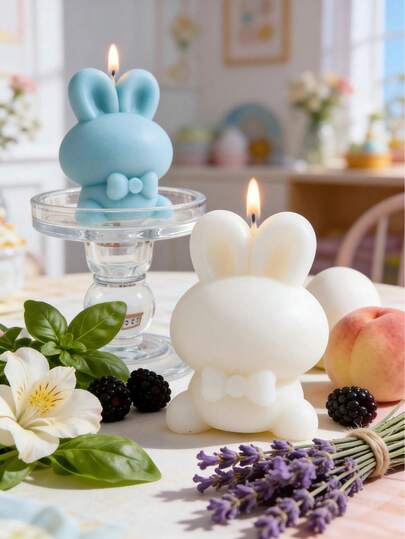 Rabbit Scented Candle Gift Set, Containing Jasmine, Lavender, Basil And Other Fragrant Natural Plant Aroma, Suitable For Bedroom, Living Room, Study, Party, Wedding And Other Occasions. Best Gift For Easter, Christmas, Thanksgiving, New Year, Mother's Day, Valentine's Day, Birthday, Back To School For Girls, Friends, Moms, Classmates