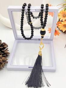 1pc 99 Beads Handmade Tassel Prayer Beads Rosary, Devout Ramadan Meditation - Multicolor - View 7