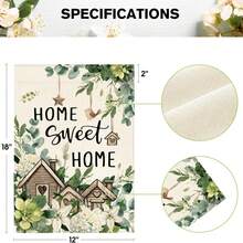 30.48 X 45.72 Cm Double-Sided Sweet Home Bird House Spring Floral House Flag, Seasonal Eucalyptus Flower Outdoor Garden Flag - 30.48 X 45.72 cm - View 6