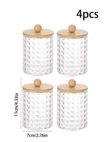 三件套棉签盒套装 - 浴室收纳套装，包括球形盒、牙线棒、带托盘的棉签盒和带盖药罐。 - 多色 - 查看 14