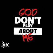 3 pezzi "Dio non scherza con me" Adesivi termoadesivi, Decalcomanie da stirare fai-da-te per magliette, cuscini, Adesivi in plastica lavabili e resistenti per zaini, cuscini, pantaloni, coperte per divani, Stampe di alta qualità resistenti allo sbiadimento per magliette - L - Visualizzare 8