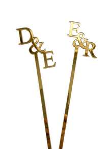 10/30/50pcs Customized Name Stir Sticks, Personalized Acrylic Drink Stirrers, Single Letter Cocktail Stirrers For Wedding & Party ,Forever Love - Nhiều màu - Xem 16