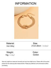 1pc Minimalist Versatile Thick Snake Chain Metal Design Women Fashion Anklet Jewelry, Suitable For Daily Outfit, Beach, Travel, Party - Multicolor - View 8