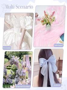 1pc Lily Satin & Organza Shiny Satin Fabric, Pre-Cut For Wedding Party Bridal Dress DIY - Mauve - View 3