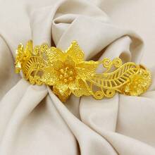 1pc Middle Eastern Luxury Bracelet, 2 Styles Available, Women's Fashion Jewelry, African, Bridal Wedding Ceremony - Yellow Gold - View 9