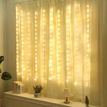 1pc 8 Lighting Modes Window Curtain String Lights, USB Powered Indoor LED Lights For Atmosphere, Holiday, Birthday Party, Wedding, Vacation Room Window Decor (Remote Control Batteries Not Included) - USB Plug - View 6