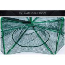 1个可折叠虾笼，六角/圆形捕捞网，适用于鳗鱼、泥鳅、龙虾、混合鱼、螃蟹等。 - 彩色 - 查看 2