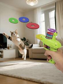 Interactive Cat Toy Launcher, Foam Disc Launcher For Indoor Play, Battery-Free, Fun For Kittens & Adult Cats,Cat Essential - Multicolor - View 5