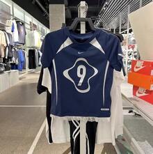 Nike Women's Summer New Retro Digital Lace Slim Fit Short Sleeve Round Neck T-Shirt - Royal Blue - View 2