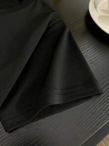 Young Boy Cartoon Cool Letter Double-Sided Print Casual Round Neck Short Sleeve T-Shirt, Children Clothing - Black - View 6