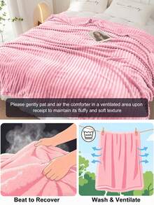 1 szt. koc, pościel, miękki i ciepły, przyjazny dla skóry i oddychający, lekki i pluszowy, seria w jednolitych kolorach, minimalistyczny i modny design, odpowiedni na sofę, do sypialni i salonu, wszechstronny komfort, niezbędny w podróży, koc do drzemki, dostępny w różnych rozmiarach, można prać w pralce, dekoracja pokoju, dekoracja zimowa - Różowy - Zobacz 5