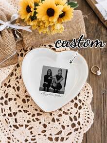Customized Best Friend Photo Jewelry Tray, Personalized Small Trinket Plate, Gift For Sisters, Ceramic Ring Dish, Personalized Gift, Close Friend Gift - Multicolor - View 6