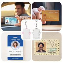 2-Piece Wing-Shaped Photocard Holder | Clear Acrylic ID Badge Display With Keychain Pendant Design | Versatile For Student, Credit, And Bus Cards | Ideal Gift For Fans - PinkPink - View 3