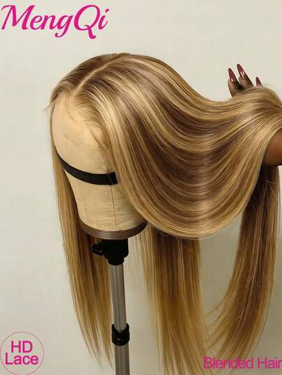 13*4、13*6、5*5 高密度蕾丝前假发，180% 密度，4/27 色号，预先拔毛，混合婴儿发，渐变色蕾丝前假发，8-34 英寸，蜜金色蕾丝前假发，时尚日常佩戴