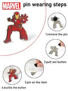 Marvel Bộ sưu tập 1/7 huy hiệu kim loại chính thức của Avengers, dùng để cài áo khoác, ba lô, trang trí cá nhân, quà tặng sinh nhật/Ngày Valentine cho bạn bè, gia đình và người hâm mộ. - Biệt đội Avengers - Xem 5