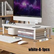 Notebook Computer Stand Desktop Computer Screen Desktop Elevated Desktop Storage And Storage Pad Elevated - White-b-1pcs - View 8