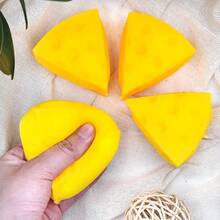 1个仿真食物减压玩具，可挤压奶酪、豆腐，独特的减压方式，新年/情人节/复活节礼物 - 彩色 - 查看 5