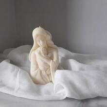 Matriță de lut DIY, Fecioara Maria ținând figurină matriță, potrivită pentru fabricarea de rășină, gips, lumânare, tămâie, decorațiuni interioare, decorațiuni de nuntă - Fecioara Maria ținând copilul în brațe - Vizualizare 6