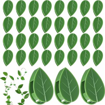 10/20/60pcs Plant Climbing Wall Fixing Clip With Acrylic Adhesive Sticker, Leaf Fixator, Invisible Wall Vine Fixing Clip, Used For Indoor And Outdoor Garden Decoration, Potted Plant Hook, Plant Vine Traction