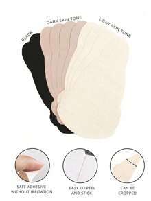 10pcs Disposable Non-Woven Breast Petals, Black Gourd-Shaped Non-Woven Breast Pads | Strapless, Self-Adhesive, Skin-Friendly, Invisible, Comfortable, Anti-Sagging, Anti-Exposure - Multicolor - View 2