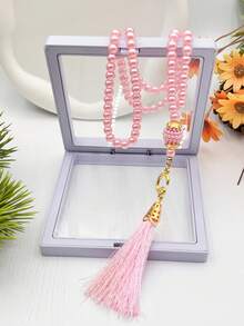 1pc 99 Beads Handmade Tassel Prayer Beads Rosary, Devout Ramadan Meditation - Multicolor - View 9