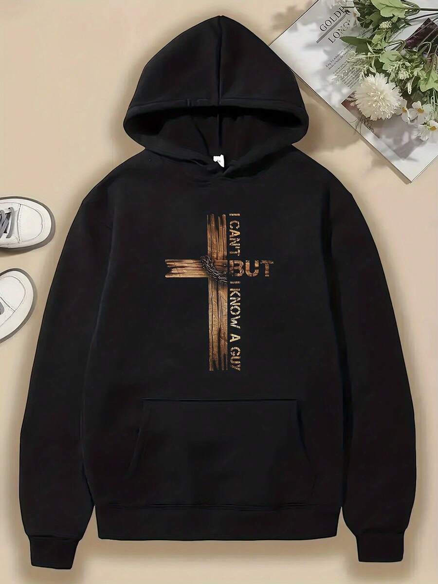 Felpa con motivo cristiano, croce consumata e il messaggio "Non posso, ma so chi può" - Felpa unisex pesante, lavabile in lavatrice, calda per l'inverno, regalo ideale per la chiesa e attività all'aperto (Misto poliestere). - Grigio Chiaro - Visualizzare 1