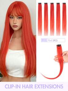 Rainbow-Colored Hair Clips With Real Human Hair Pieces, Featuring A Silky, Invisible Texture And Soft, Superior Quality. Available In 12 Colors, Equipped With Stable And Comfortable Hair Clips, And Easy To Install. Highly Cost-Effective And High-Quality Real Human Hair Pieces, Ideal For Stage Performances And Shows. - Multicolor - View 23