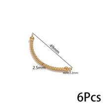 6 Pcs Stainless Steel Double Hole Arc Stick Texture Charm Bracelet Necklace DIY Connector Jewelry Making Material Supplies Crafts - Connector - View 10