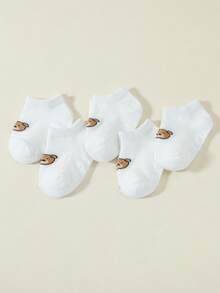 5 đôi tất thuyền chống trượt hình hoạt hình cho bé sơ sinh và trẻ nhỏ, thích hợp cho mùa xuân và mùa thu. - Nhiều màu - Xem 7