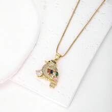 1pc 18K Gold Plated Copper Round Pendant Necklace, Luxury Jewelry, Minimalist Design, Exquisite Gift For Women - Gold - View 4