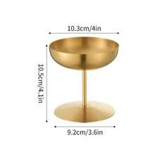 1pc Stainless Steel Ice Cream Cup, Dessert Cup, Champagne Cup With Pedestal, Pudding Cup, Martini Cup, Cocktail Cup, Wine Cup, Cake Cup, Sauce Cup, Appetizer Cup, Dessert Cup, Gold/Silver Stainless Steel 304 - Multicolor - View 7