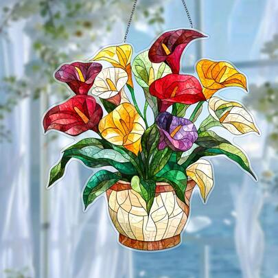 2D平面设计花园灯饰，彩色窗挂装饰，节日装饰，家居装饰，馈赠亲友的理想礼物