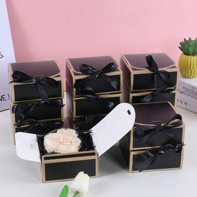 20/10/5/2 Pieces Gift Box With Black Lid, White Gift Box, Bridesmaid Proposal Box With White Ribbon For Wedding Gifts, Birthday Gifts, Party Gifts, Decorations, Valentine's Day Gifts, Bridal Gift Boxes