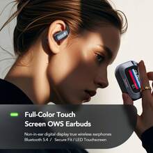HTC NE25 Wireless Open-Ear Headphones, Wireless V6.0, Low Call Latency, Equipped With Real-Time AI Translation In 134 Languages ​​– HD LCD Display, 60-Hour Battery Life - View 4