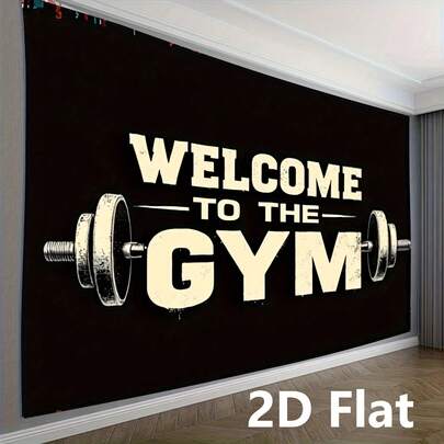 Training Couple Polyester Party Banner, Versatile Room Decoration, Suitable For Home, Garden, Studio Backgrounds, Outdoor Celebrations - Durable, Fade Resistant Gym Themed Banner. You Can Choose From Various Styles And Sizes.