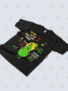 Lemon On A Pear Foodie Lyric Meme T Shirt - Black - View 3