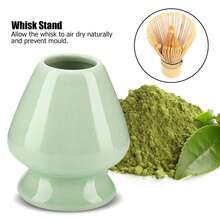 Soporte de cerámica para batidor de matcha de 1 pieza para chasen de bambú para accesorios de juego de té - Verde - Ver 6