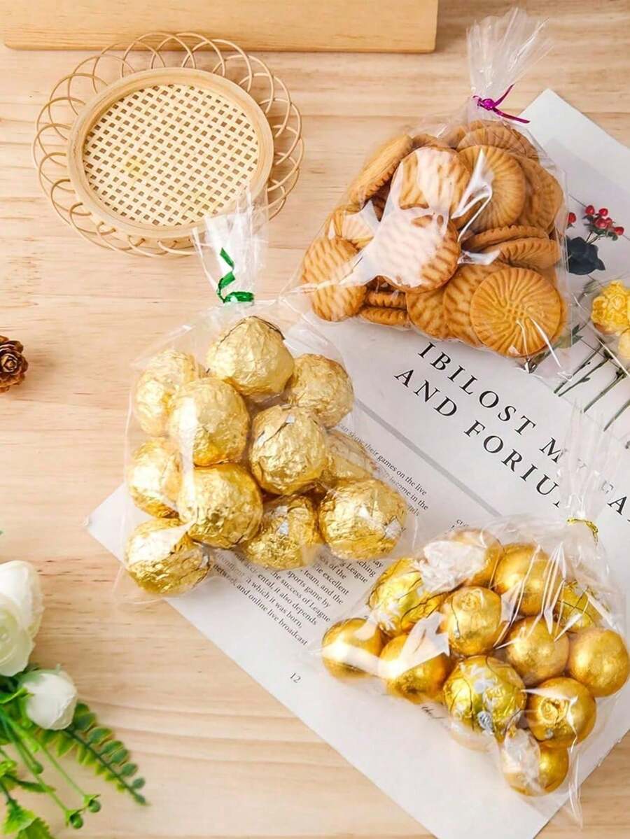 500 túi đựng kẹo trong suốt, kích thước 10*15cm, thích hợp cho các bữa tiệc, đám cưới, đóng gói quà tặng, làm bánh, lễ hội, tiệc năm mới, lễ tốt nghiệp, quà tặng Ngày của Mẹ. - Xem 1