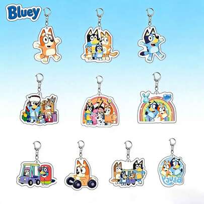 Christmas Decoration Toy Collection Keychain Set - Coco, Rusty, Bingo Friends, Muffin And Other Characters, Suitable As Gifts, Bag Decorations And Collections, Cute High-Quality Mini Cartoon Animation Character Keychains, Applicable For Party Decorations And Gifts