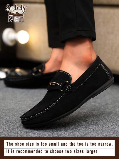 Men's Loafers Casual Shoes Versatile New Penny Loafers Slip-On Boat Shoes Slouchy Shoes Leather Deck Shoes Flat Casual Shoes Business Formal Shoes (Run Small And Narrow, Please Order One Size Up)