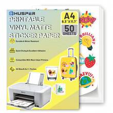 20/50 Tờ Giấy Nhãn Dán Vinyl Trắng Mờ A4 Kích Thước 8.3x11.7inch Tự Dính, Chống Thấm Nước, Tương Thích Với Máy In Phun & Laser - 50 cái - Xem 2