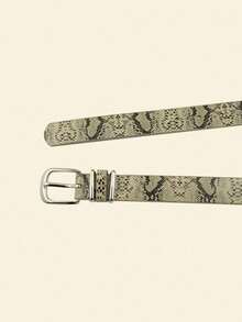 1pc Silver PU Material Unique Elegant Women's Belt - Silver - View 5